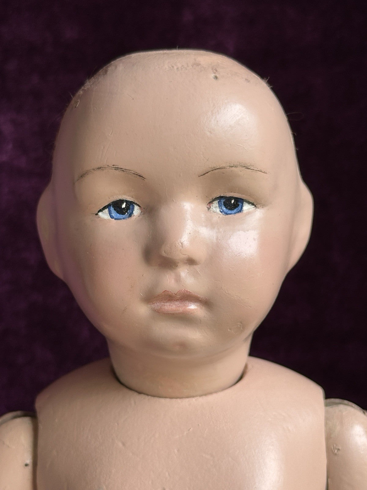 Antique American Schoenhut 16" Wooden Jointed Boy Doll