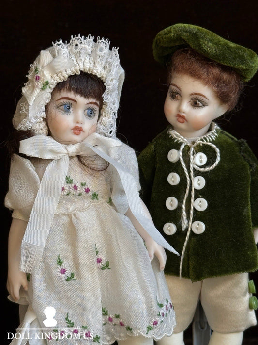 2 Miniature Opal Butler Porcelain Repro Antique French Bru Jne Dollhouse Dolls