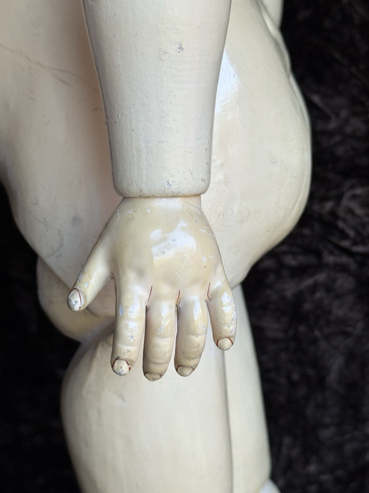 Large Antique German 30” Walkure Doll Bisque Head Composition Body