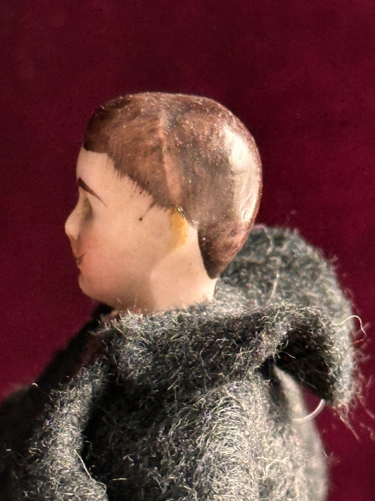 Antique German 6.25” Bisque Miniature Dollhouse Male Mustache Gentleman Doll