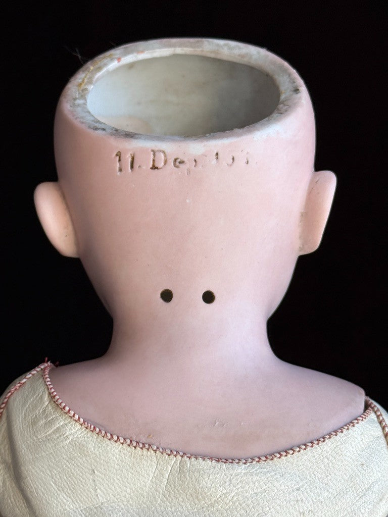 Antique German 25” Kestner Bisque Shoulder Head Leather Body Doll