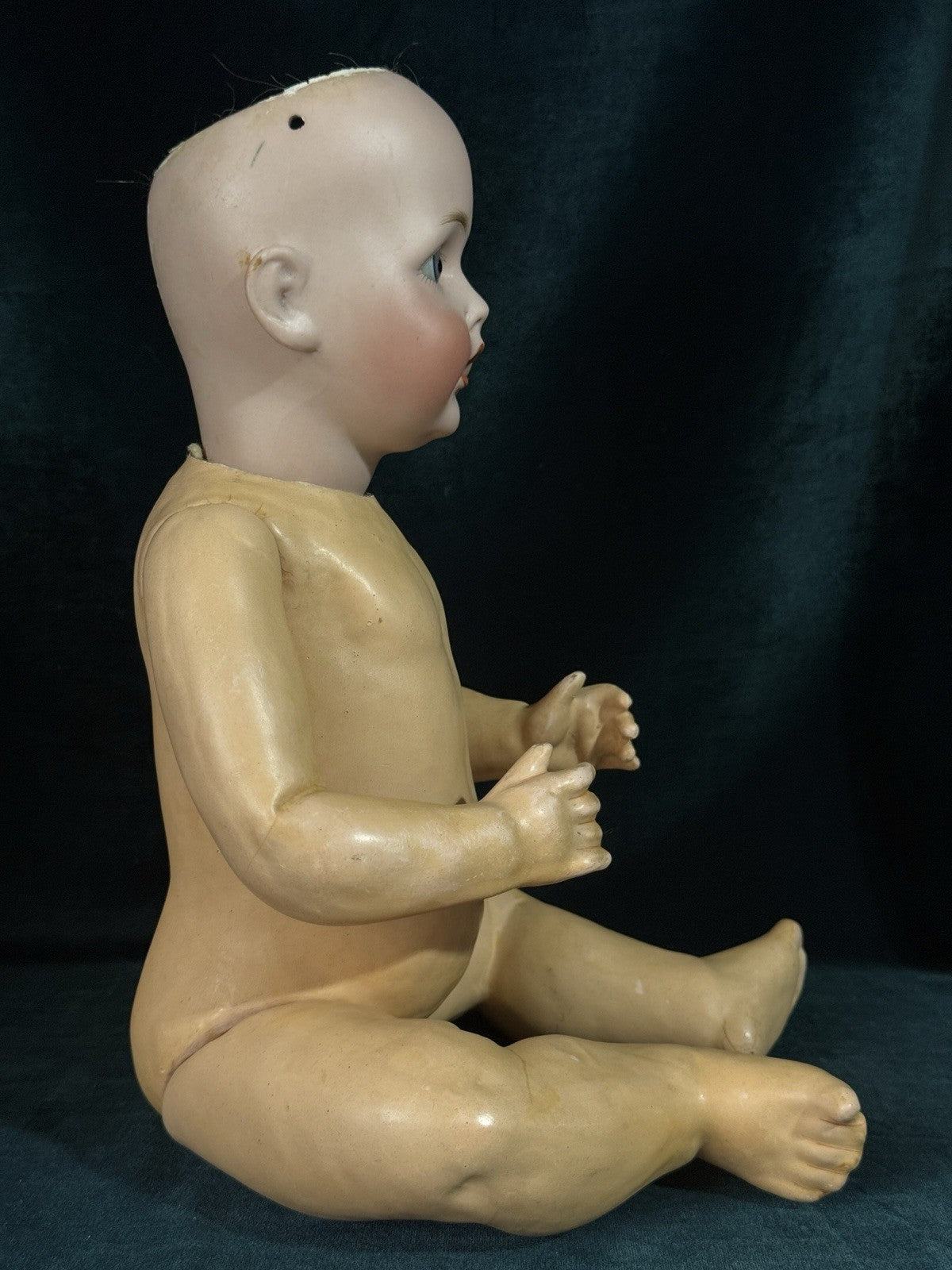 Antique German J.D. Kestner Mold 257 Bisque Head Character Baby 17” Doll