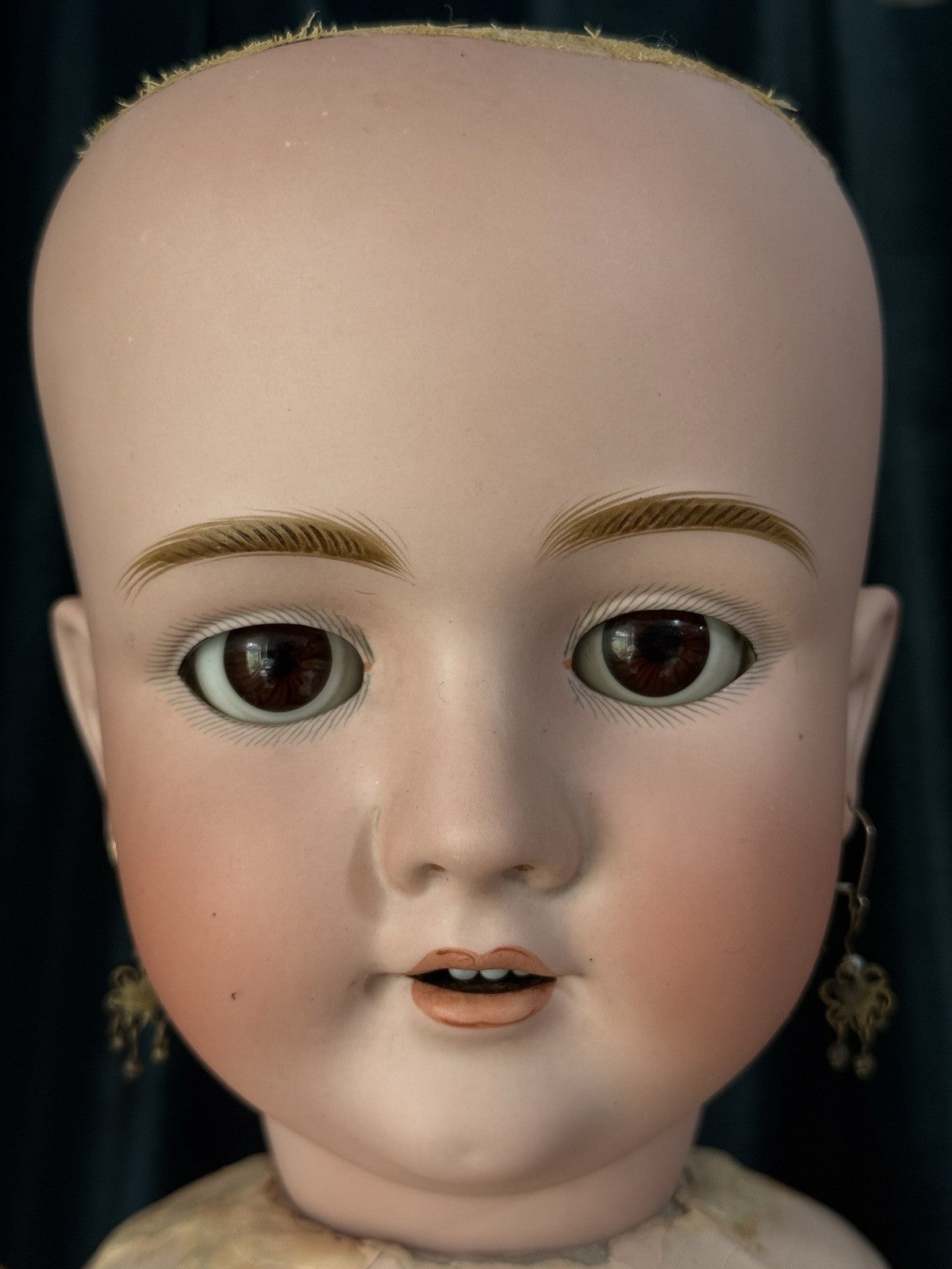 Antique German 30” Walkure Doll Bisque Head Composition Body