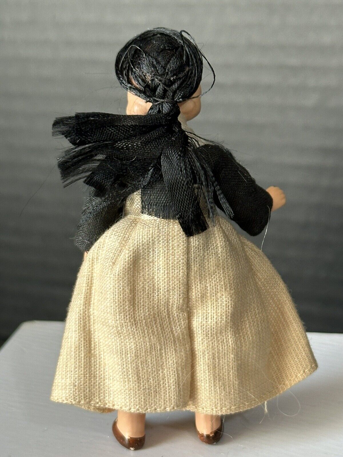 Pair of Antique German Hertwig  Miniature Dollhouse Boy and Girl 3 1/2” Dolls