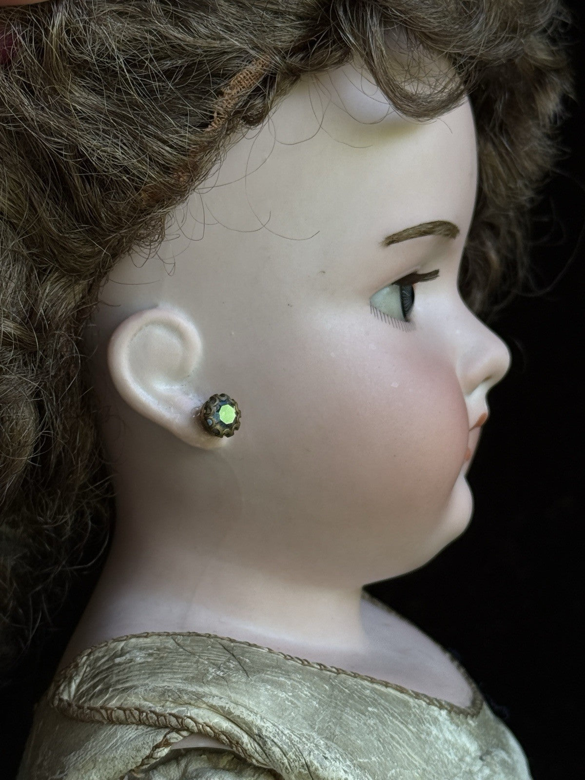 Antique German 23” Armand Marseille 370 Bisque Shoulder Head Leather Body Doll