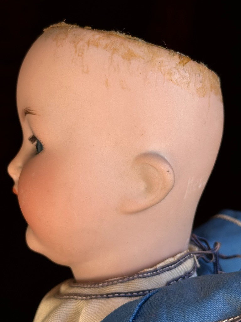 Antique German 15" Heubach Koppelsdorf 342 Bisque Head Character Baby Doll