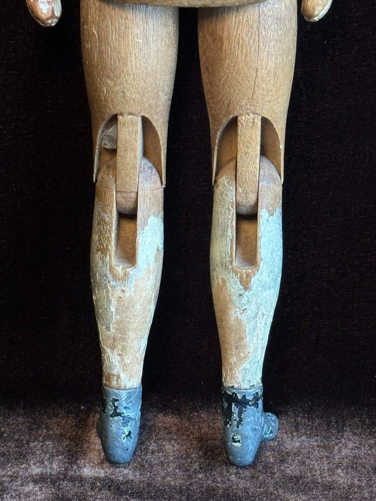 Antique American Mason & Taylor 11.5” Wood Metal Doll