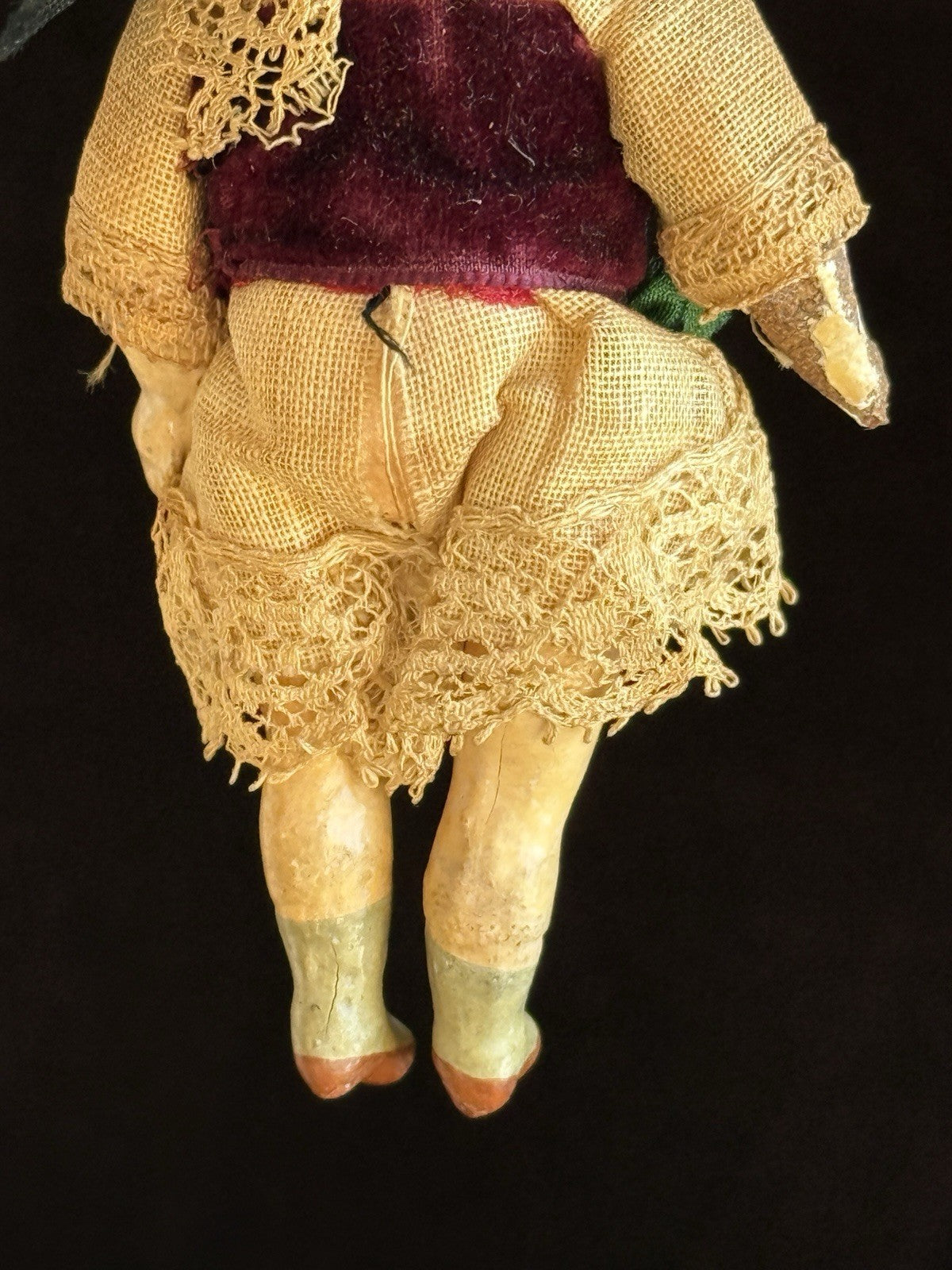 Antique French 3.75” SFBJ 301 Bisque Head Dollhouse Doll