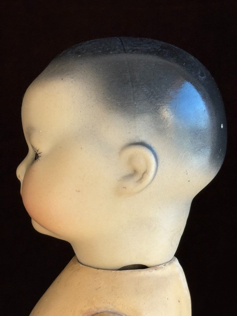 Antique German 8.75” Armand Marseille Oriental Bisque Head Asian Toddler Doll