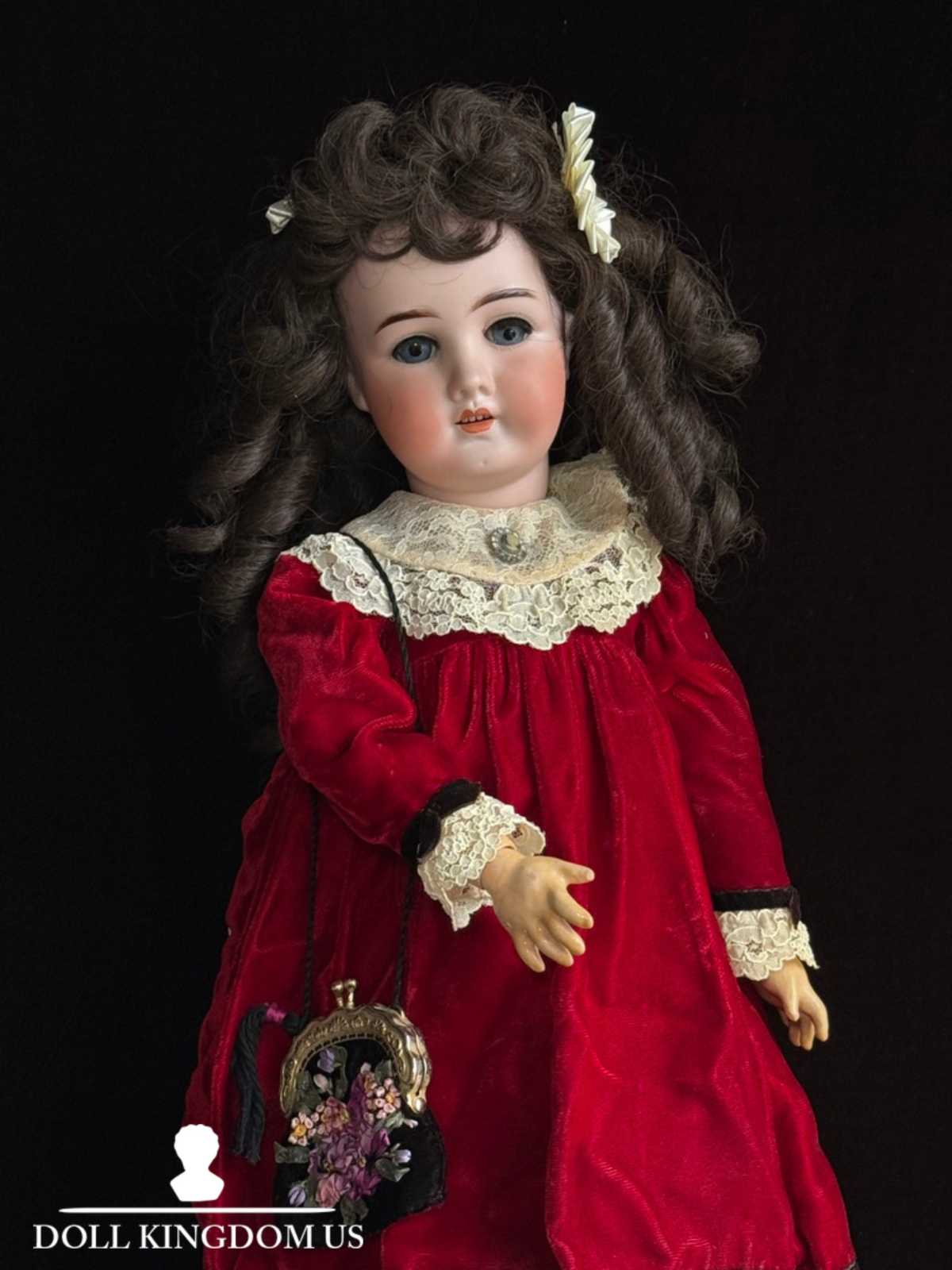 Antique German 22” Goebel B3 Bisque Head Composition Body Doll