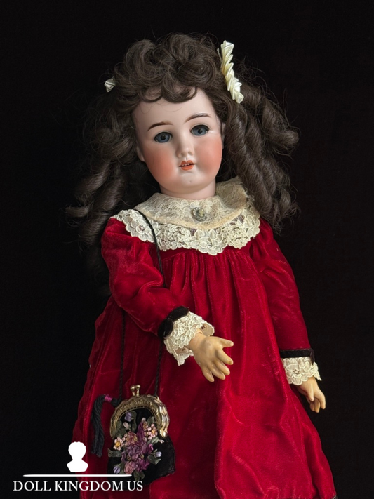 Antique German 22” Goebel B3 Bisque Head Composition Body Doll