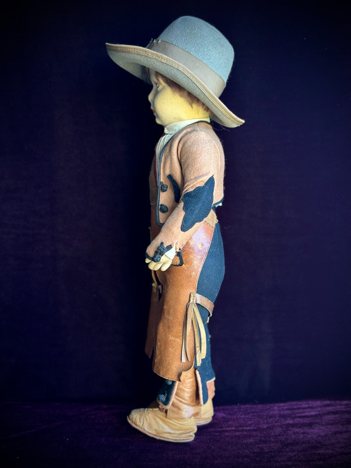 Rare Vintage Spanish TAF Talleres Arte Fuste Cowboy/Gaucho Lenci Style Felt Doll