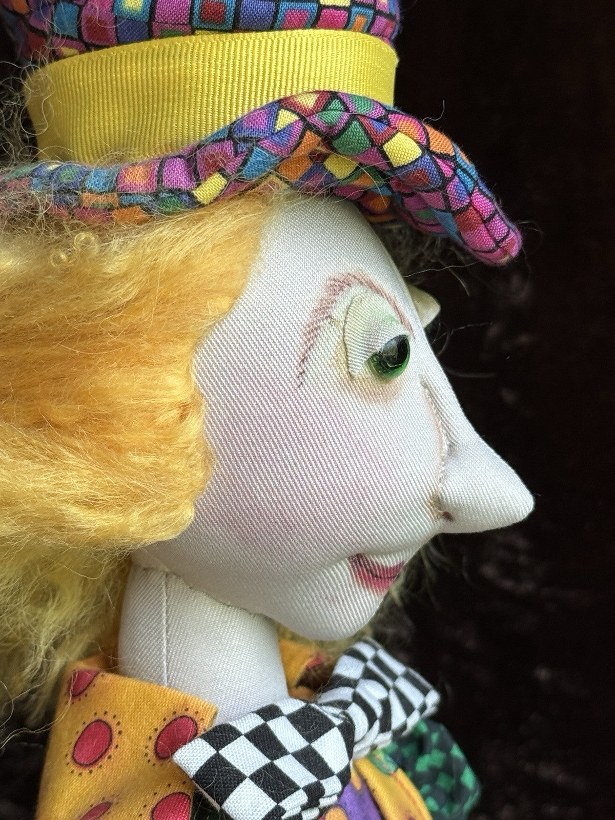 OOAK 20.75” The Mad Hatter Alice In Wonderland Cloth Artist Made Character Doll