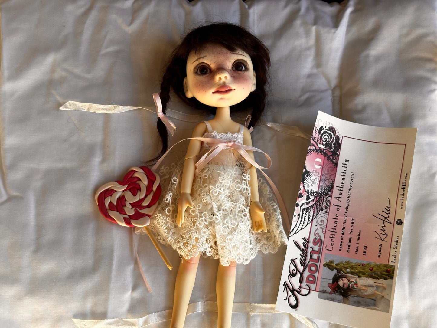 Kim Lasher BJD Resin 8" "Holly" Lollipop Holiday Special Doll LE 25