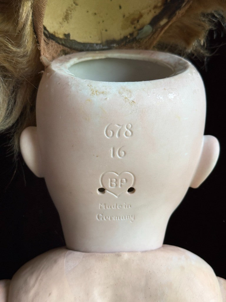 Lifesize Antique German 25” Bahr & Proschild 678 Bisque Head Baby Doll