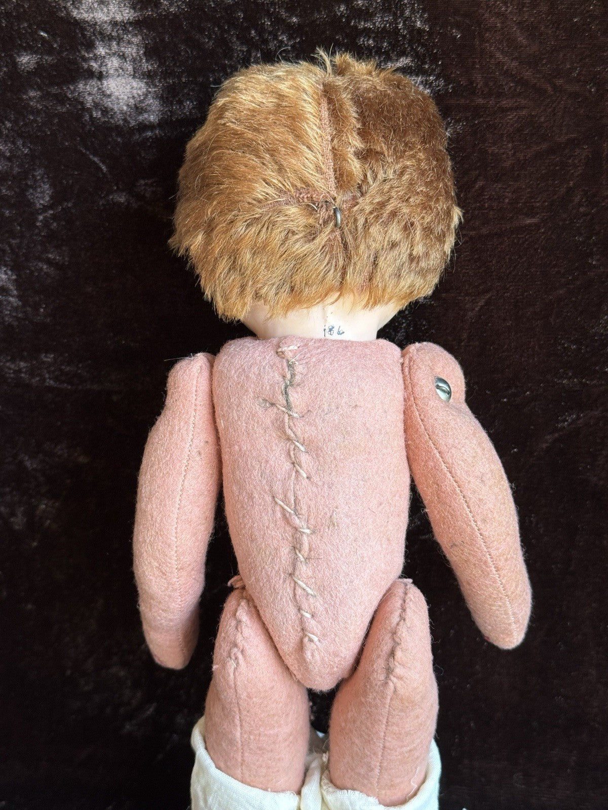 Rare Antique Hug Me Kiddie Style Felt Composition Googly Mechanical Eyes Doll