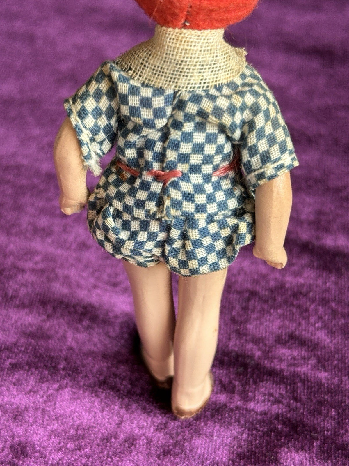 Pair of Antique German Hertwig  Miniature Dollhouse Boy and Girl Dolls