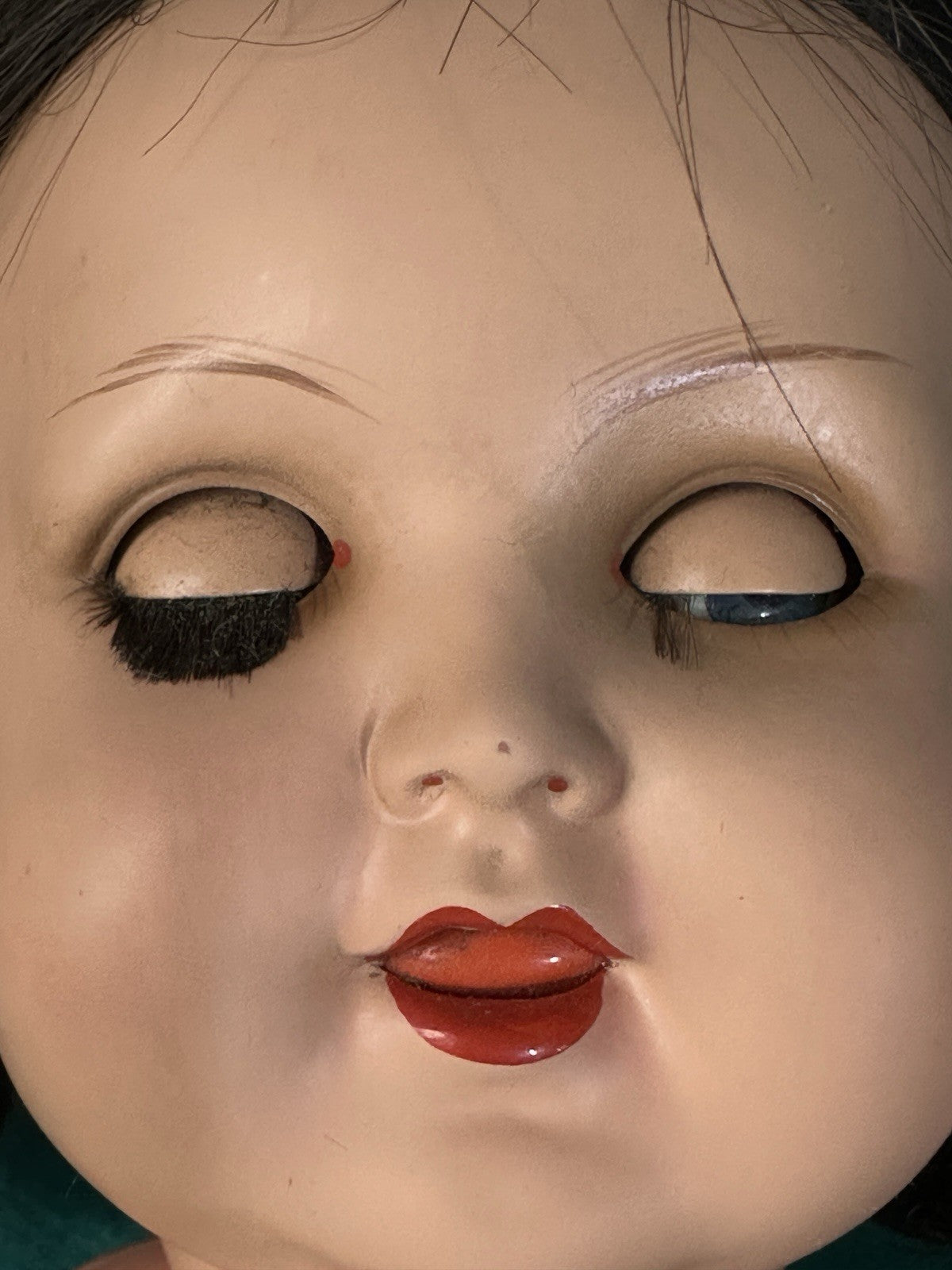 Antique German Koenig Wernicke Celluloid Flirty Eyes 18” Doll Original (?) Box