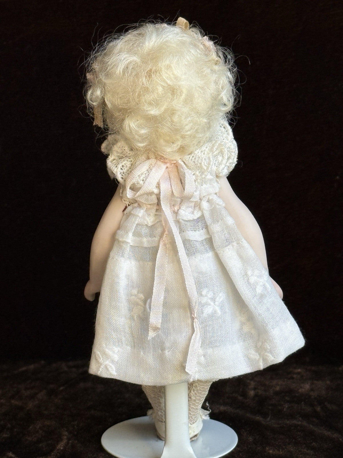 Miniature 5.25” Cathy Hansen Porcelain Repro Antique Mignonette Dollhouse Doll