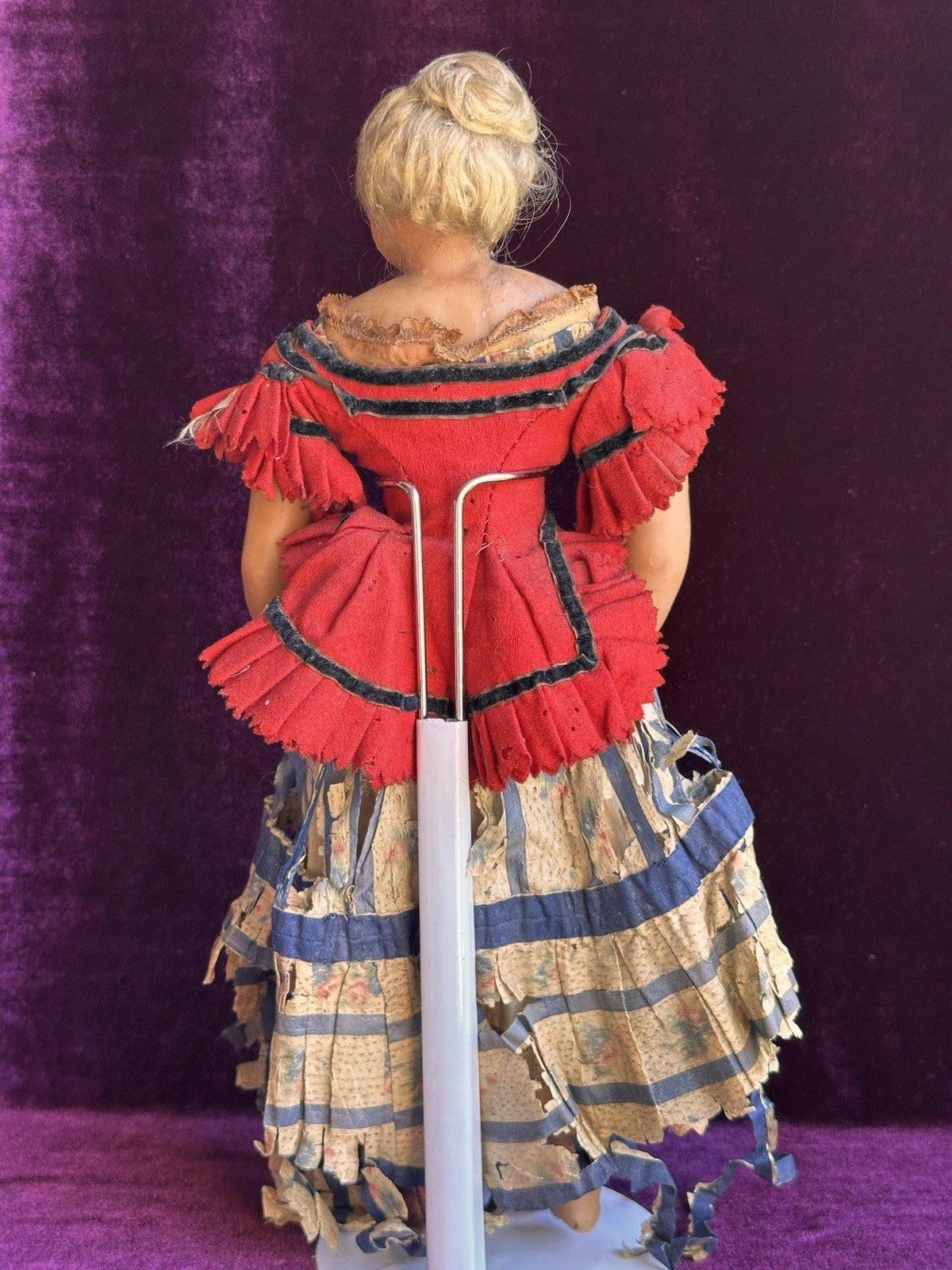 Early Antique English Pierotti 13.5” Wax Fashion Doll