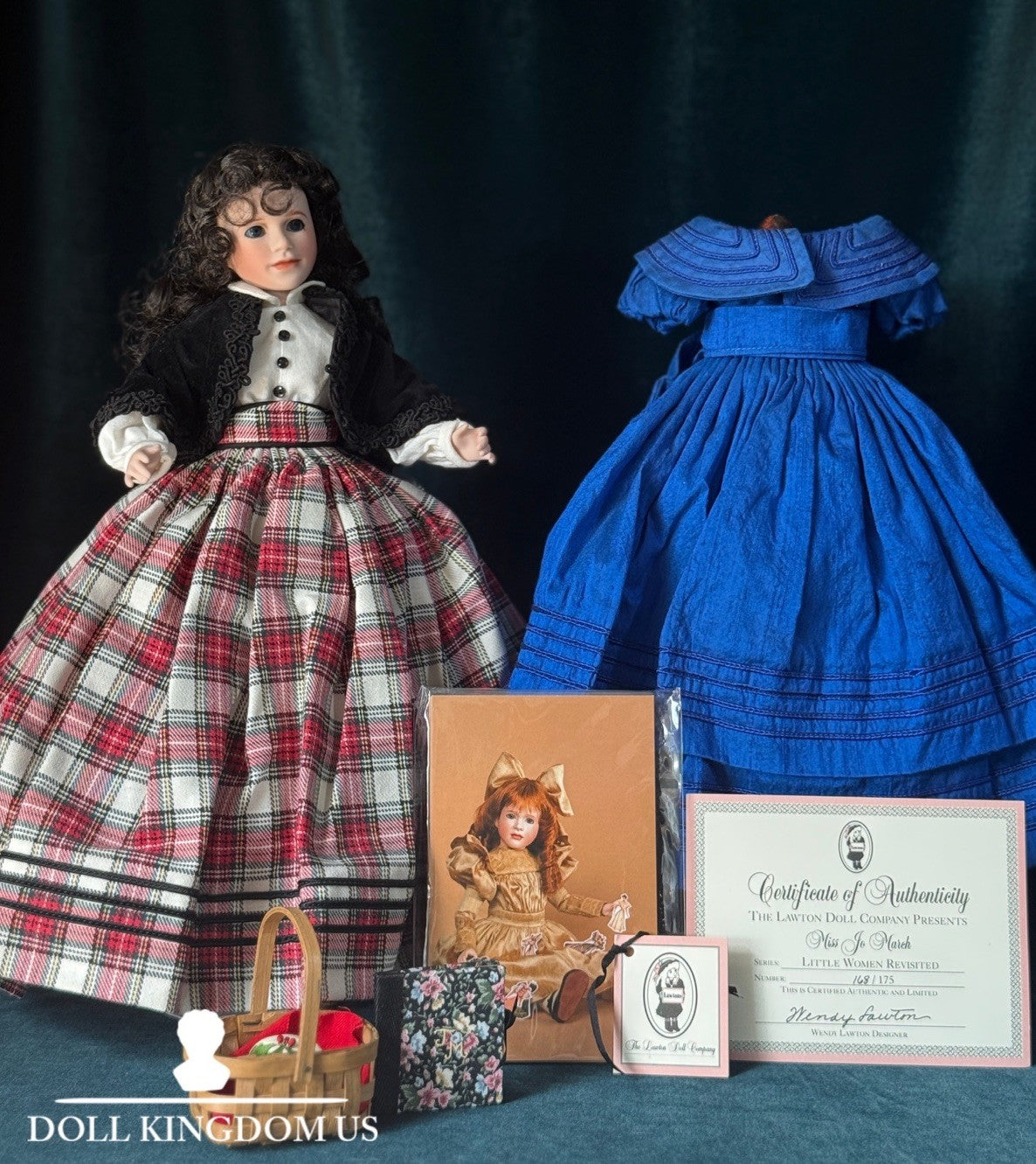 MIB Wendy Lawton “Miss Jo March” Wooden and Porcelain 14” Doll LE 175 COA/Tag