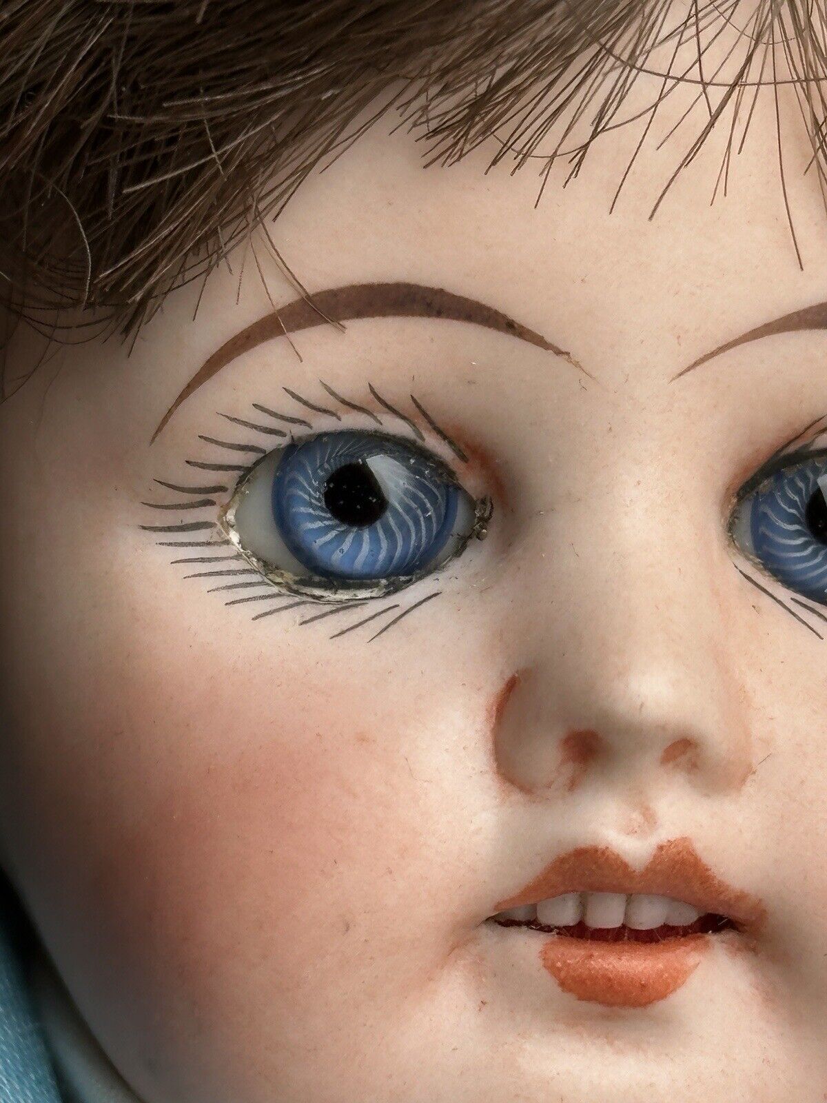 Antique German 12.5” Max Rader or Recknagel R DEP X Bisque Head Doll