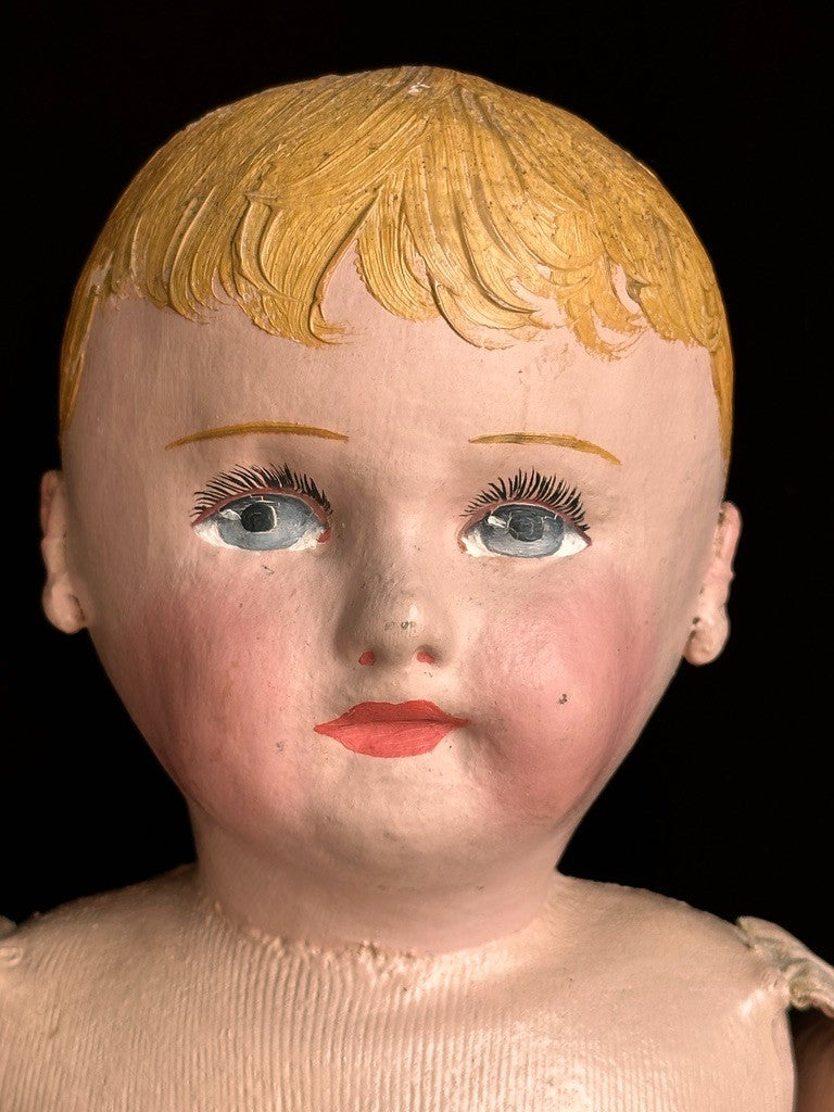 Antique American Martha Chase 20" Oil Painted Cloth Hospital Baby Doll Stumped