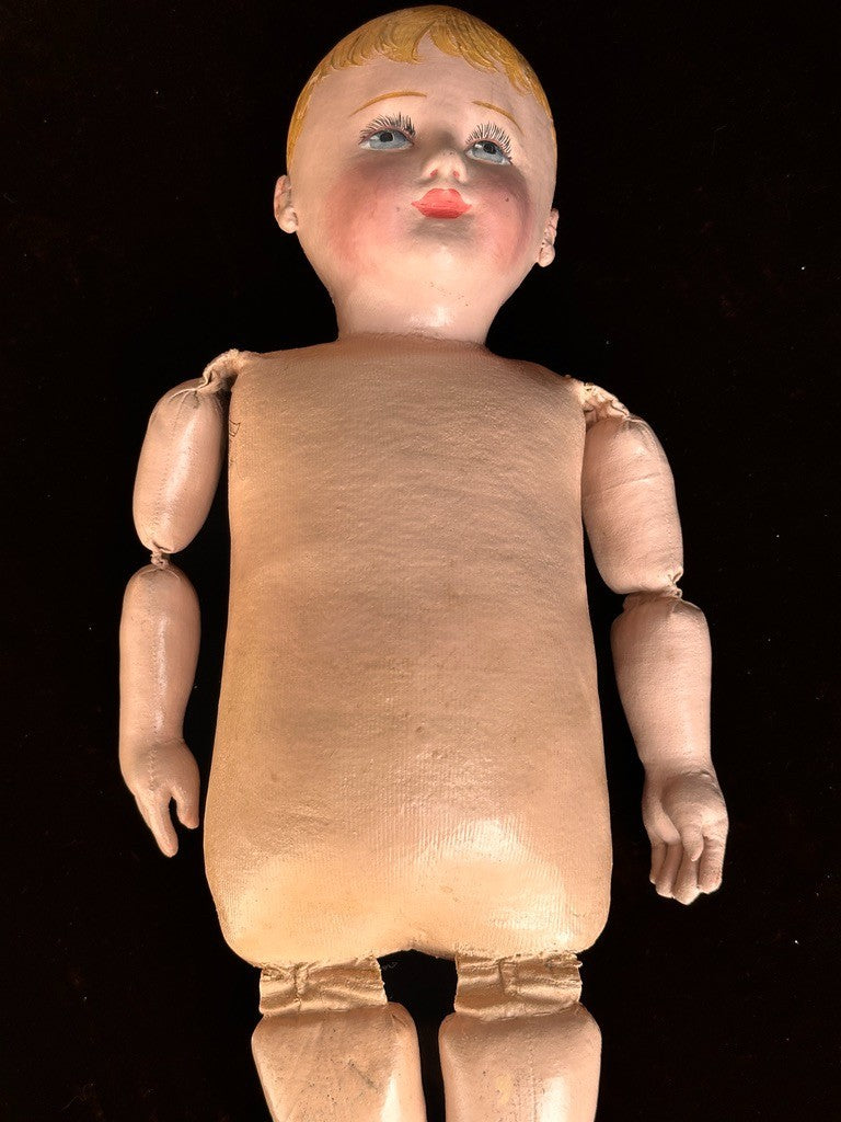 Antique American Martha Chase 20" Oil Painted Cloth Hospital Baby Doll Stumped