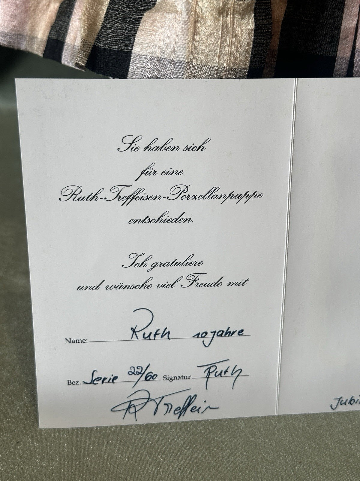 Collectible Artist 24” Porcelain Doll “Ruth” by Ruth Treffeisen LE 60 COA/Box