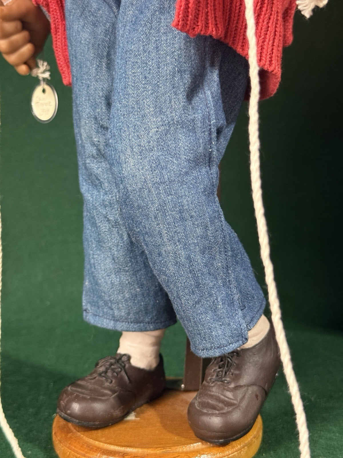 OOAK (?) Artist Carol Trobe Handmade Mixed Media 19” Doll “Cild With Jump Rope”
