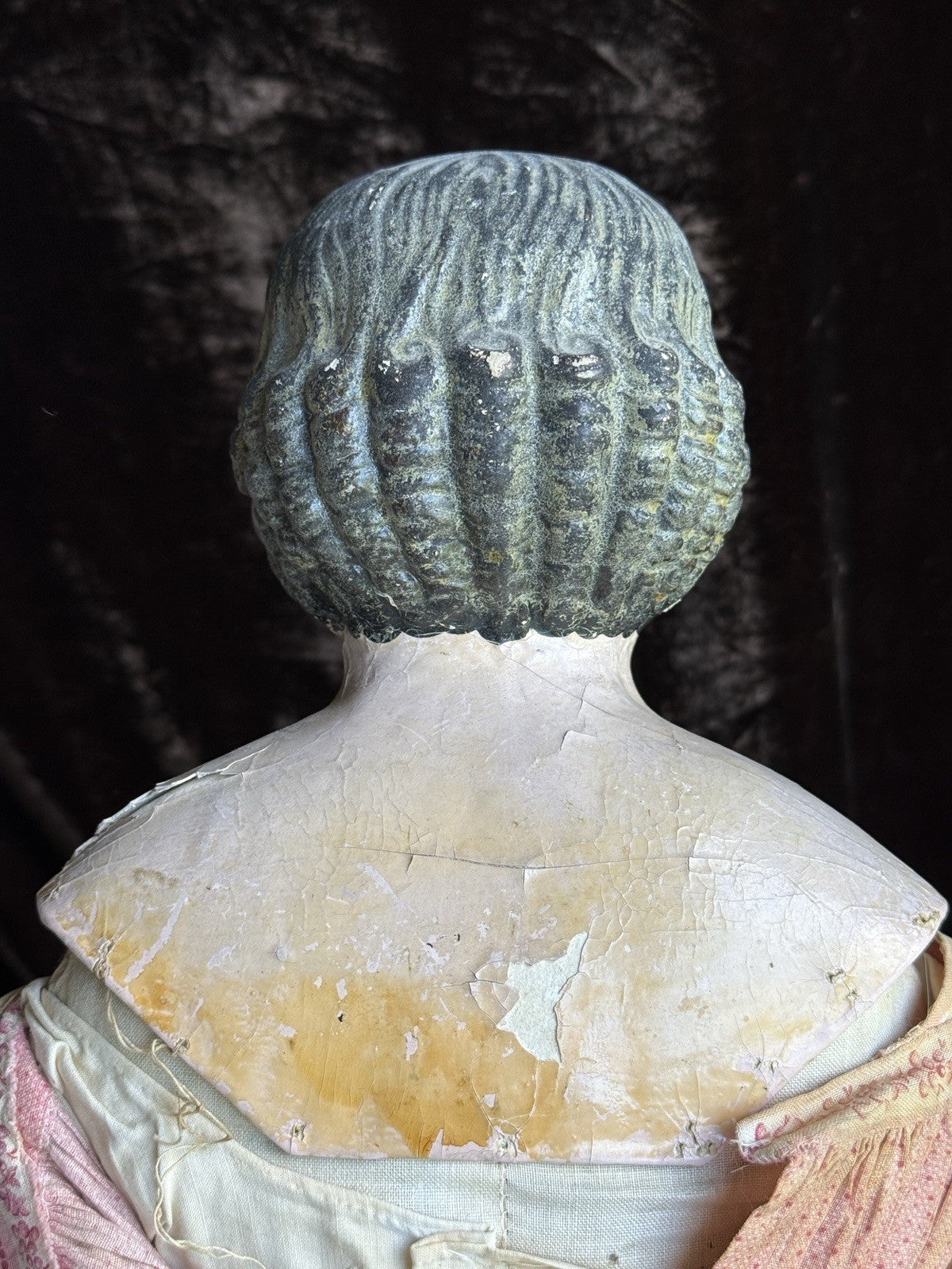Large Antique American/German 25.5” Greiner Style Papier Mache Glass Eyes Doll