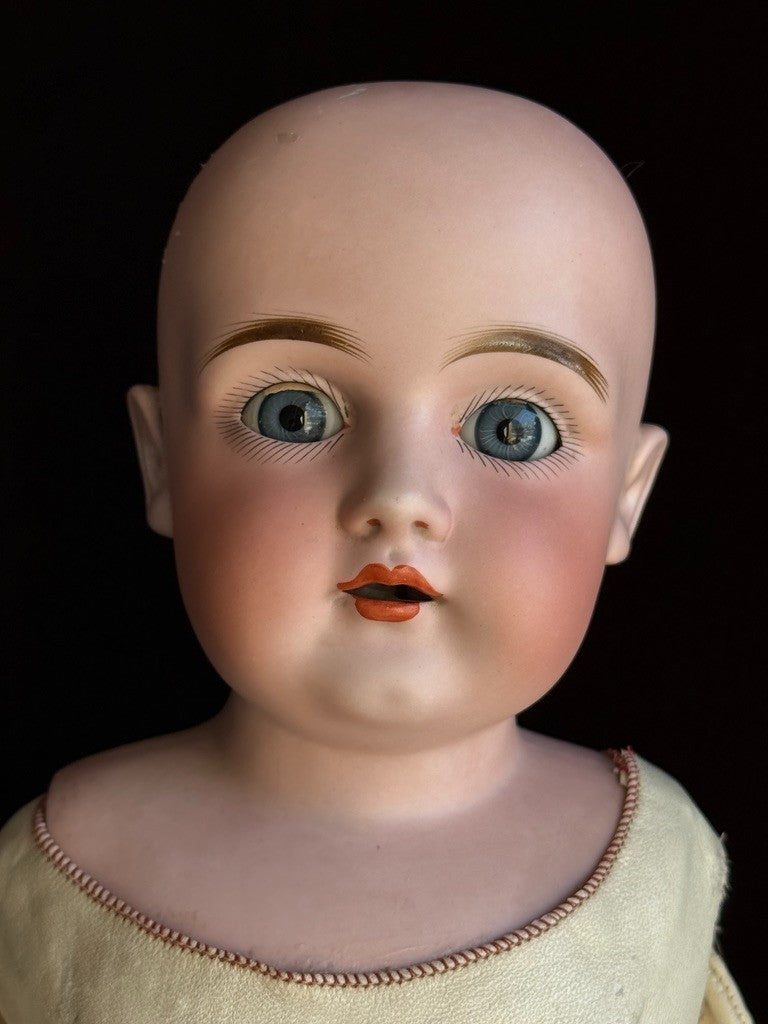 Antique German 25” Kestner Bisque Shoulder Head Leather Body Doll