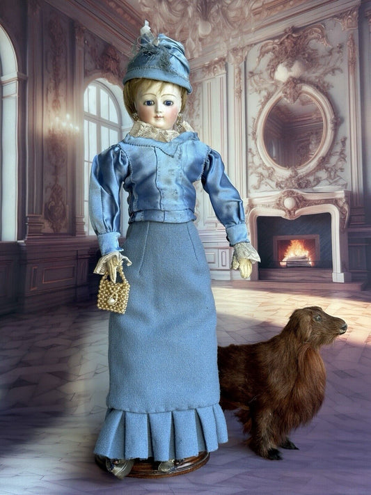 Antique French 15” Louis Doleac Bisque Head Fashion Depose Poupee Doll