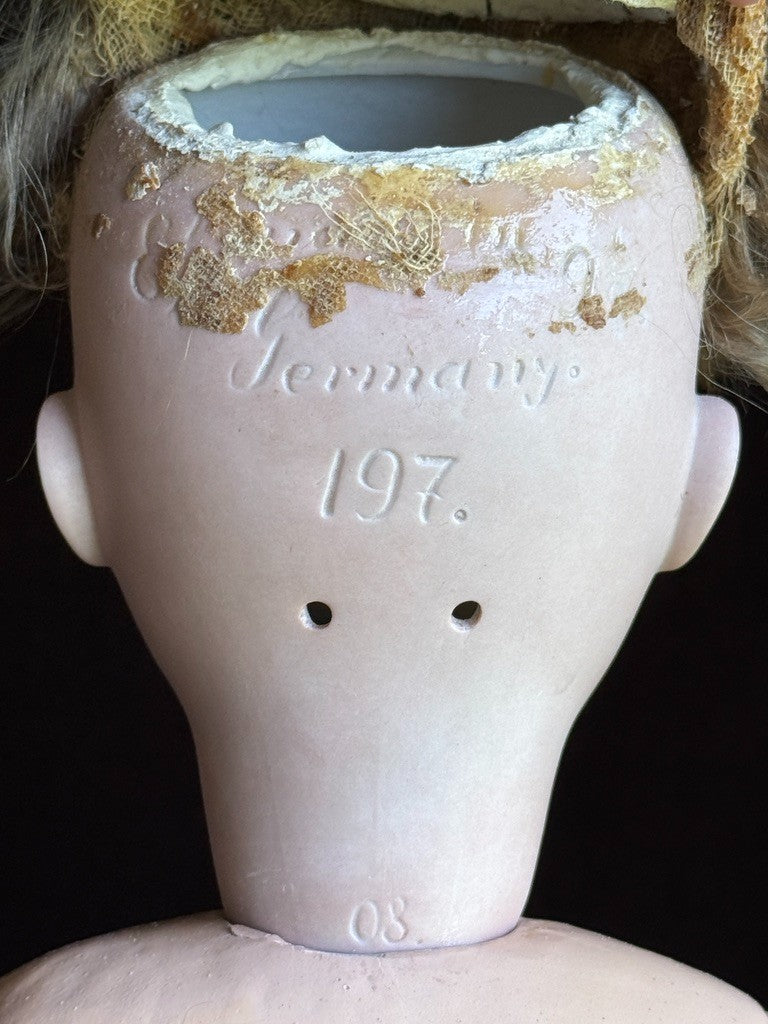 Rare Antique German 22” Kestner 197 Bisque Head Doll