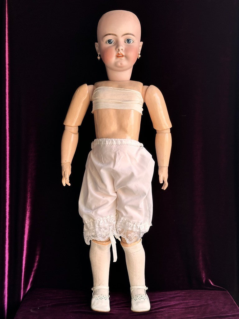 Huge Antique German 36" Franz Schmidt 85 Bisque Head Doll