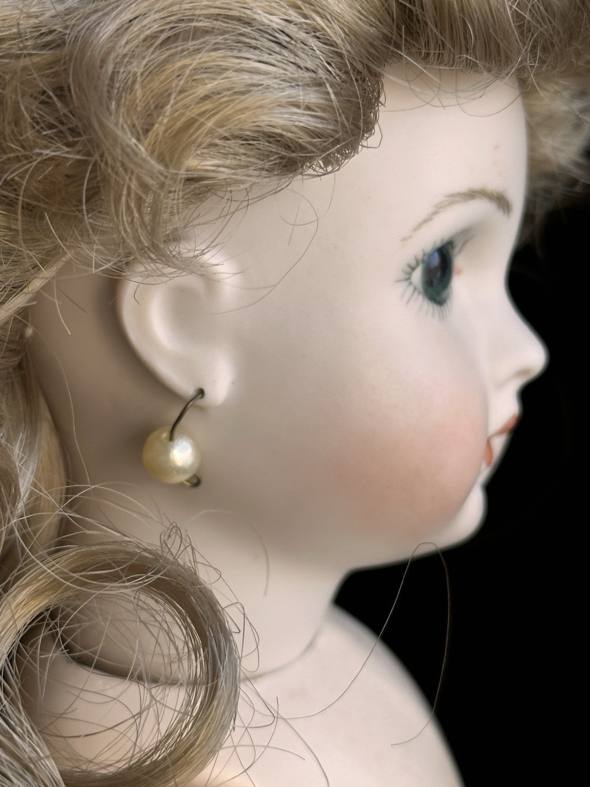 Vintage 12.5” Porcelain Comp Reproduction of Antique French Andre Thuillier Doll