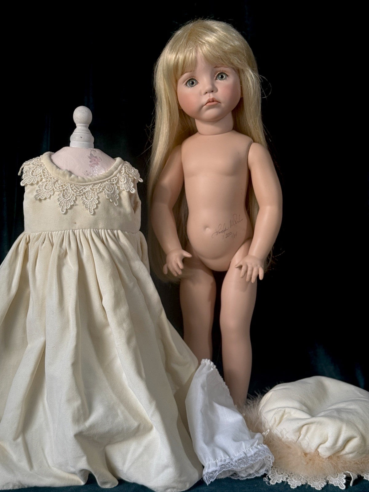 Collectible All Porcelain 24” Doll by Linda Rick The Doll Maker