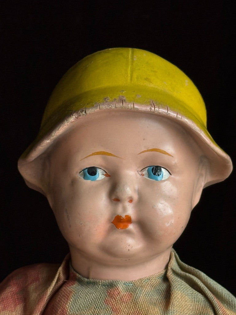 Very Rare Antique American 11.5" Composition Ideal Uneeda Advertising Boy Doll