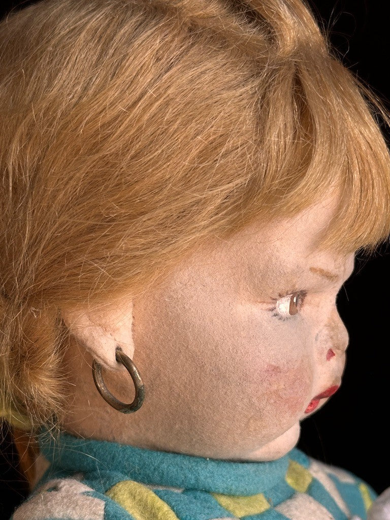 Vintage Italian 18" Lenci Grugnetto 1500/B Series Felt Grumpy Doll