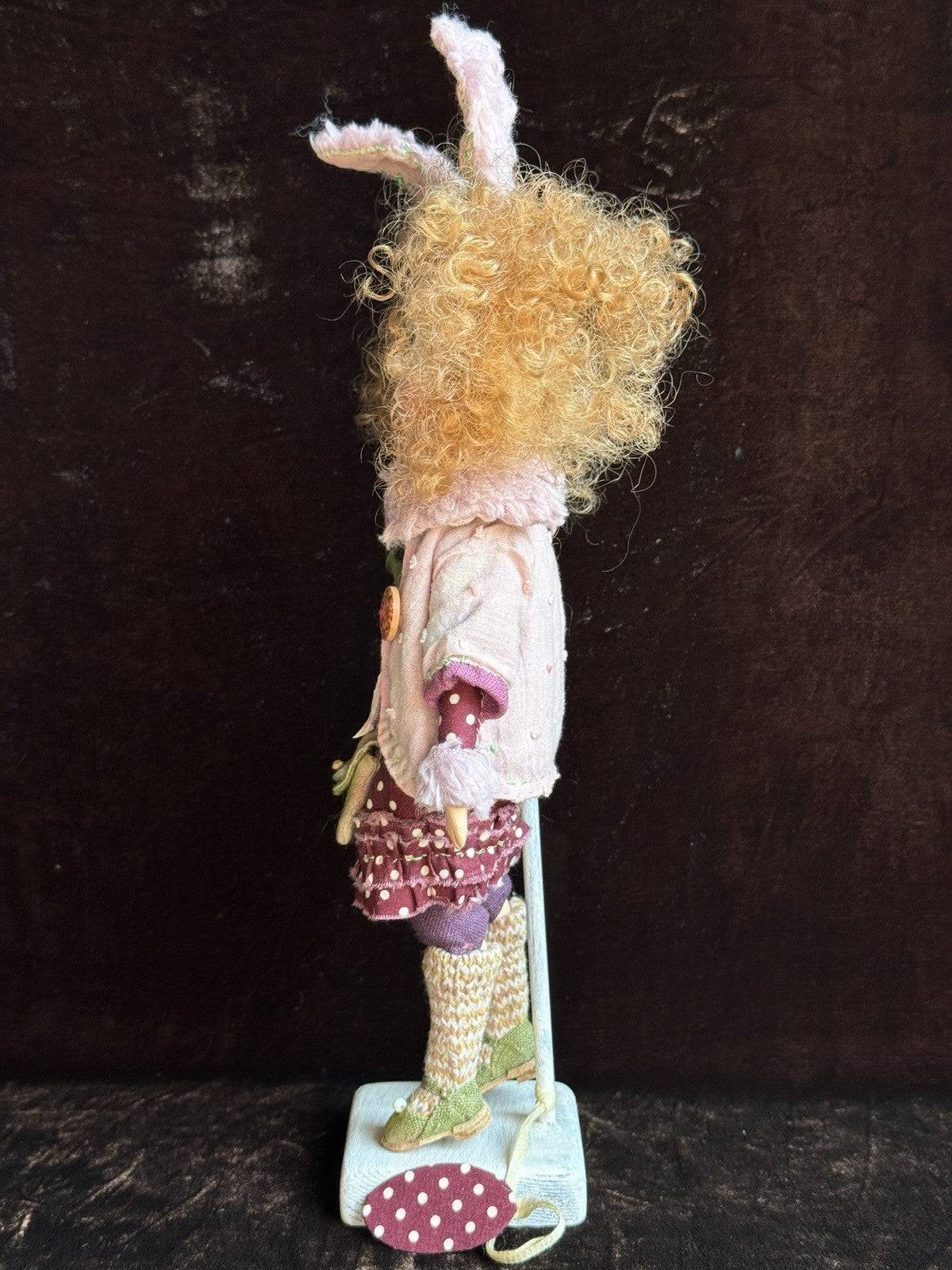 OOAK Contemporary 10.5” Lithuanian Artist Mixed Media Girl Doll with Stand & Tag