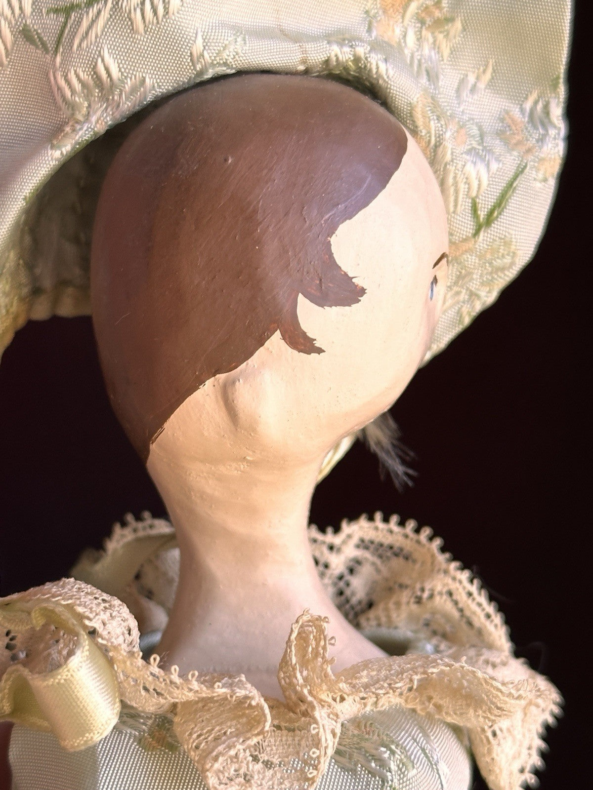 Hand-Carved 16.5” Peg-Jointed Grodnertal Style Wooden Reproduction Doll