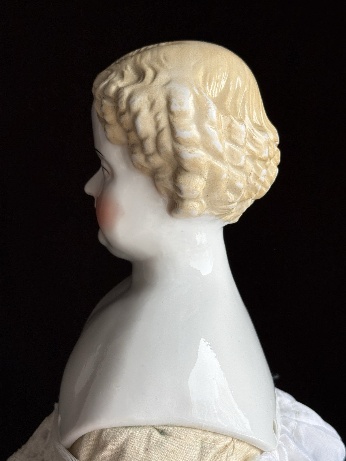 Vintage Japanese 25” Flat Top Highbrow China Shoulder Head Blonde Doll