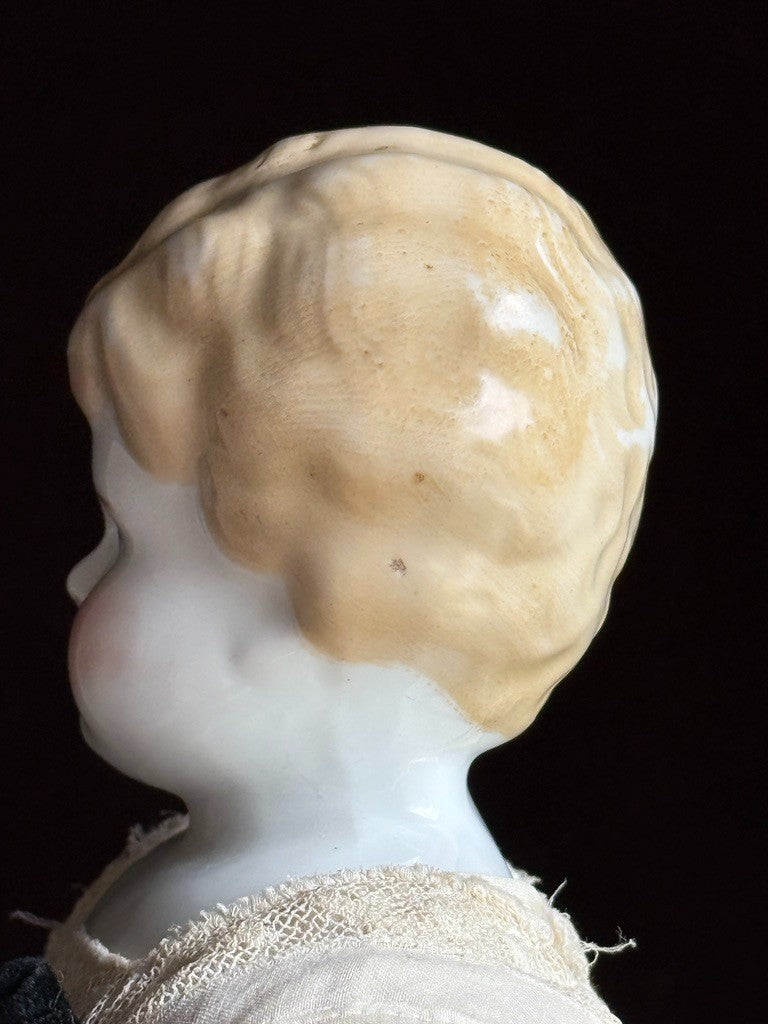 Antique German Hertwig 16” Lowbrow China Shoulder Head Doll