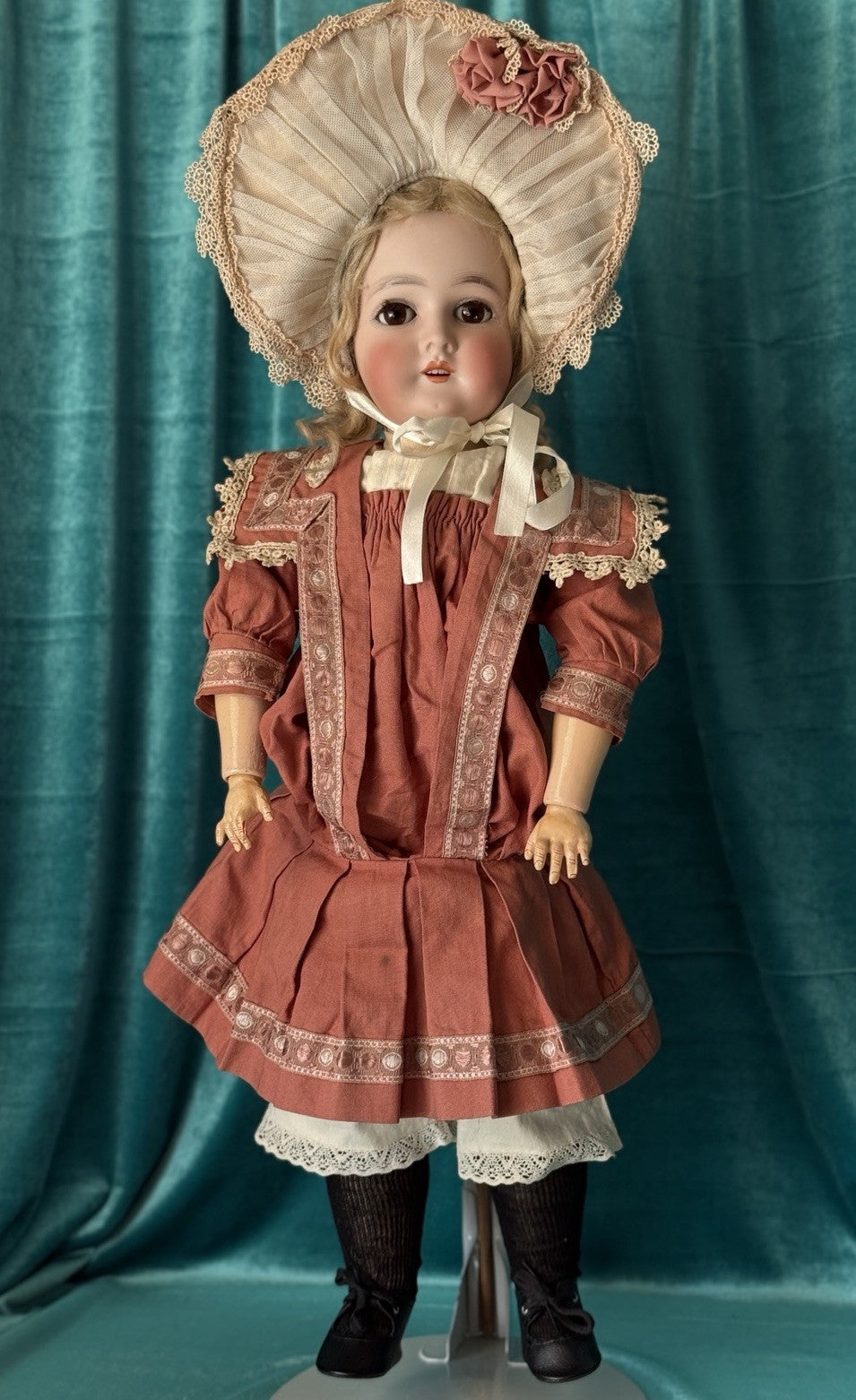 Antique German 23” Queen Louise Doll Bisque Head Composition Body