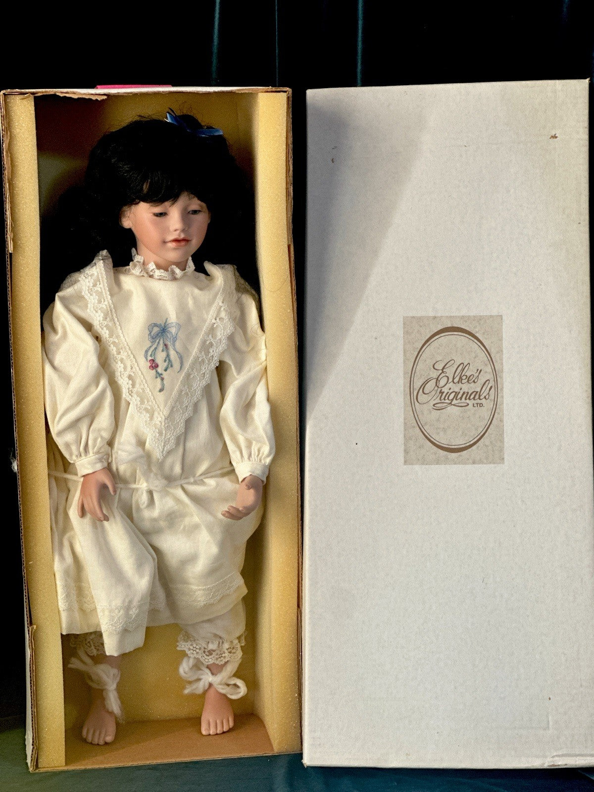 Collectable Elke’s Original Porcelain 25” Doll “Alicia” Box/COA/Book LE 250