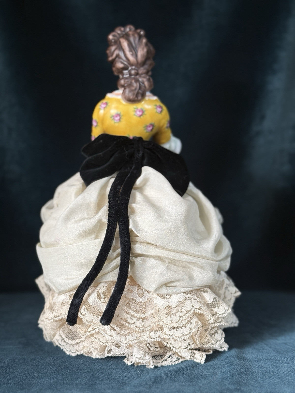 Large Antique German Porcelain William Goebel 12” Half Doll Pin Cushion