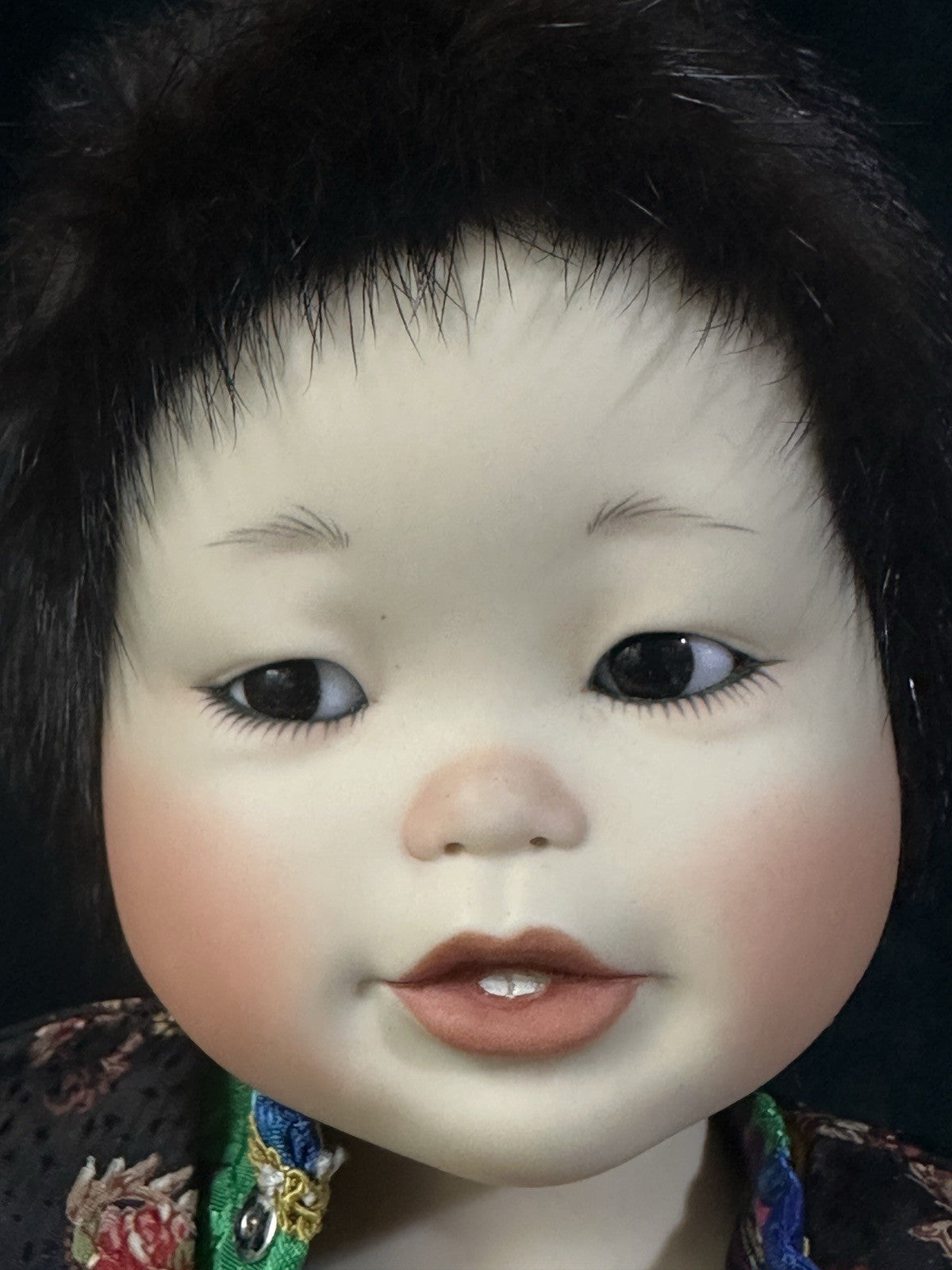 Artist Made Limited Edition of 250 Porcelain 14” Doll “Po-Sing” By Yolanda Bello