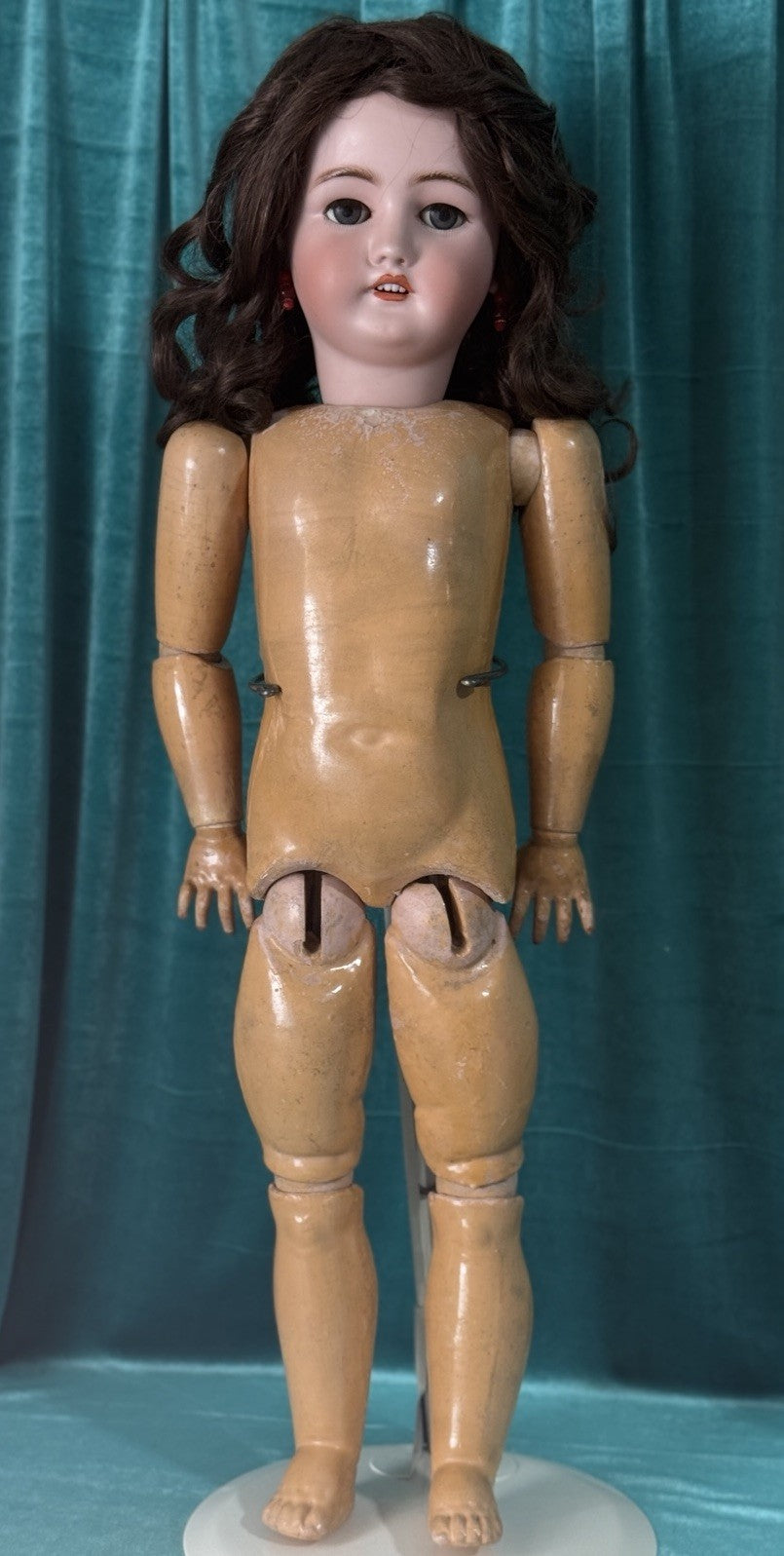 Antique German C.M. Bergmann and Simon Halbig Bisque Head 28” Doll