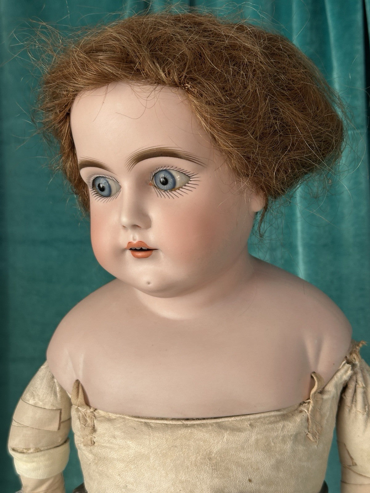 Antique German Kestner Alphabet Series C Bisque Shoulder Head 25” Doll