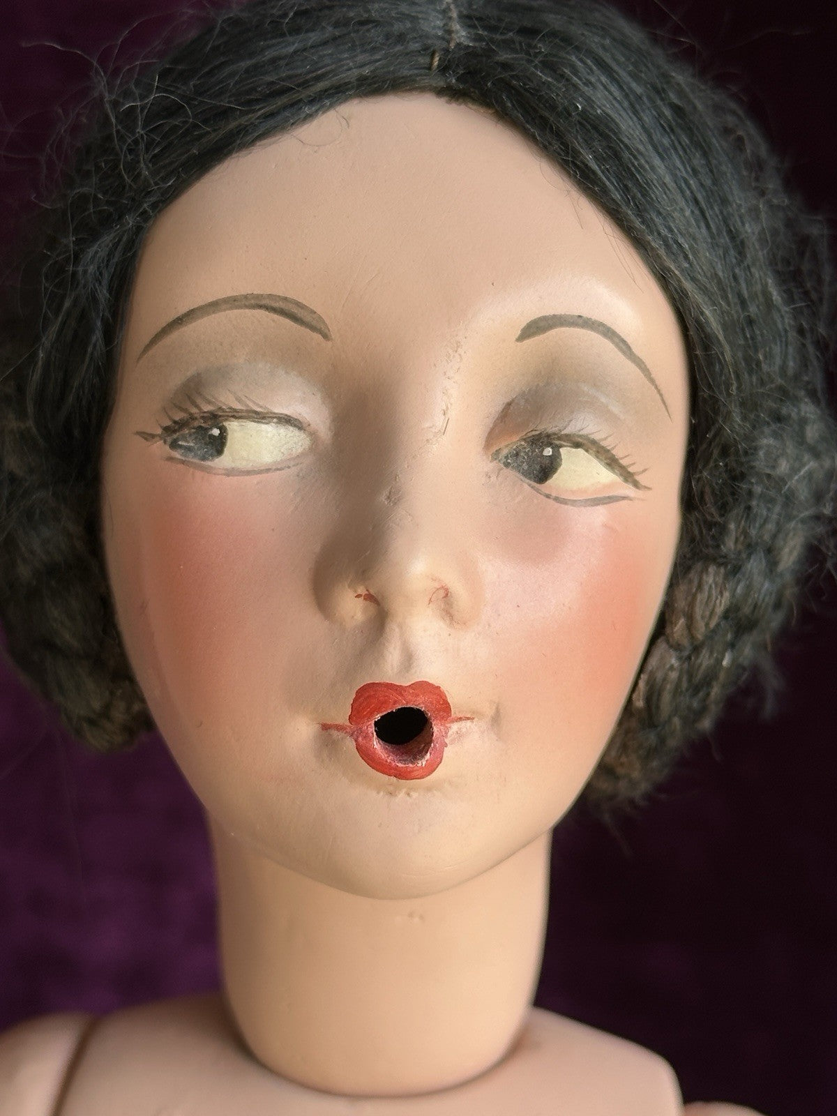 Antique American Cubeb Smoker Mutual Novelty Boudoir Composition Flapper Doll